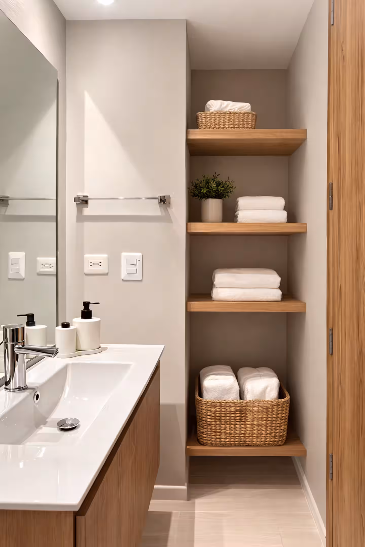 Ducha espaciosa y amenities